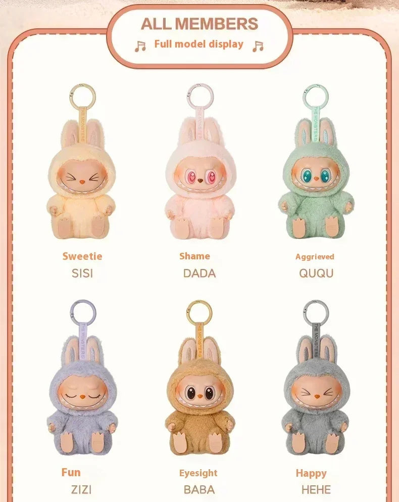 Cute Labubu The Monsters Box Toy Sweetheart Vinyl Doll Kawaii Backpack Pendant Decoration Plush Doll Clothes Keychain Gifts