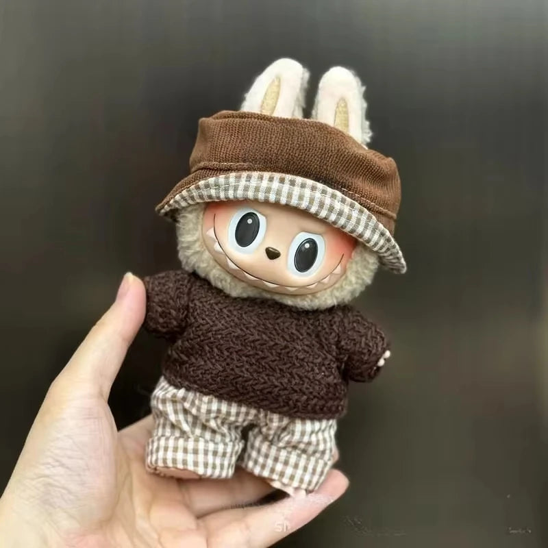 Mini Plush Doll'S Clothes Outfit Accessories For Korea Kpop Exo 15-17cm Labubu Idol Overalls set Clothing Gift