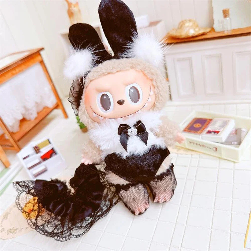 Cute Labubu The Monsters Box Toy Sweetheart Vinyl Doll Kawaii Backpack Pendant Decoration Plush Doll Clothes Keychain Gifts