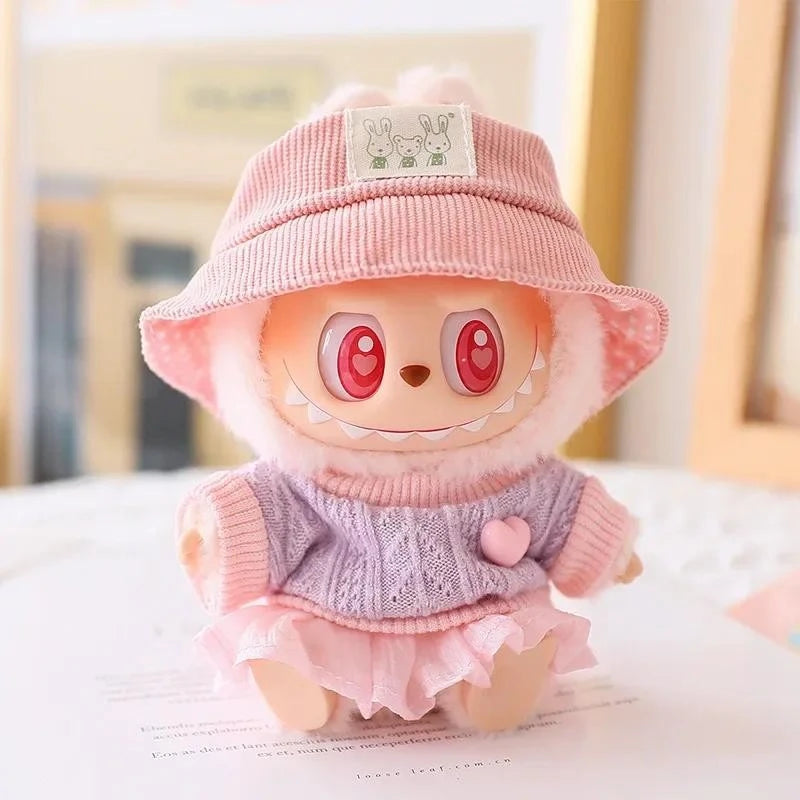 Mini Plush Doll'S Clothes Outfit Accessories For Korea Kpop Exo Labubu V1 V2 Idol Dolls Goose Dinosaur Macaron Clothing Gift