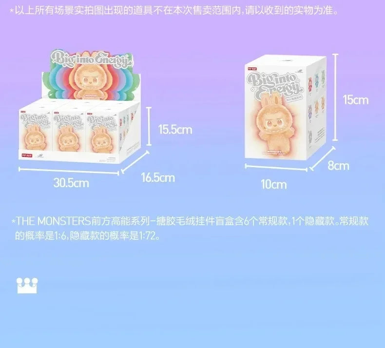 100% Original Labubu V3 Blind Box Big Into Energy The Monsters Pendant Action Figure Genuine version Labubu Doll Anime Figurine*